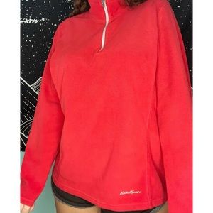 Eddie Bauer Red Fleece Pullover